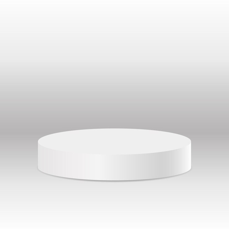 Blank round pedestal concept illustration.