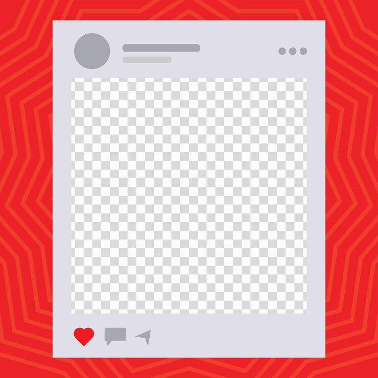 Vector blank social media post template with red pattern background