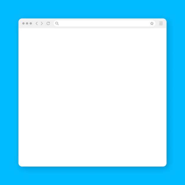 blank web browser window with toolbar and search field modern website internet page in flat style browser mockup for computer tablet and smartphone vector illustration