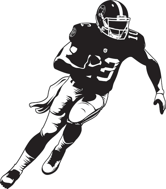 Blitz Beast Vector Graphic of NFL Pass Rusher in Black Gridiron Guardian Iconic Black Emblem of NFL