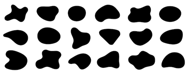 blob shape organic vector illustration set collection from abstract forms for design and paint