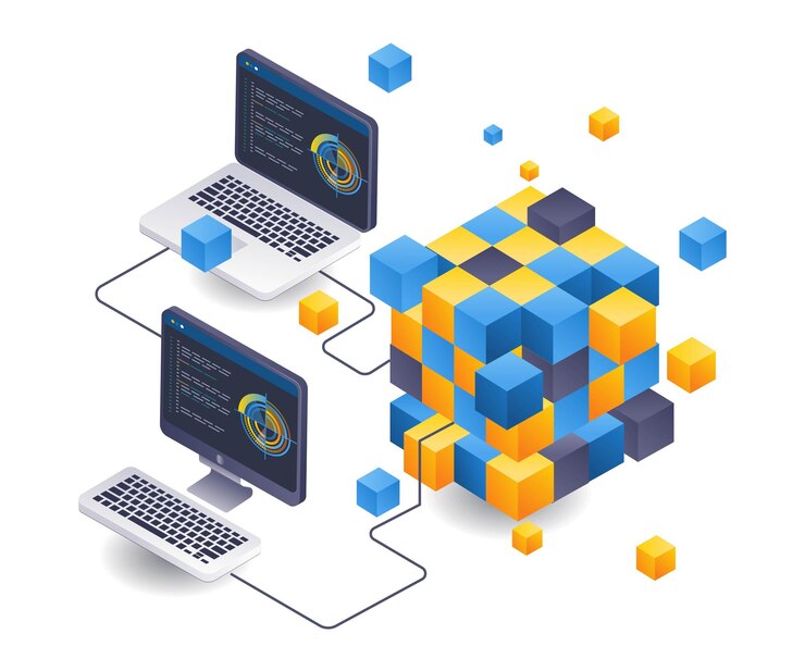 Vector blockchain technology business network analysis