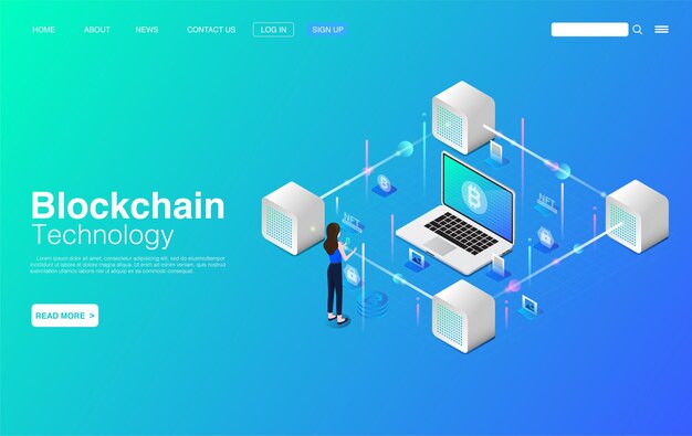 Blockchain Technology Concept Vector EPS 10