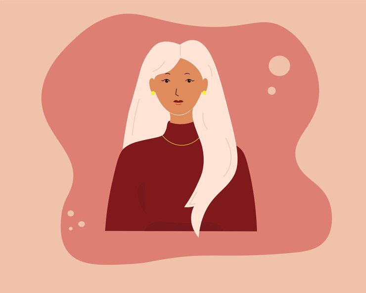 Blonde girl on pink background