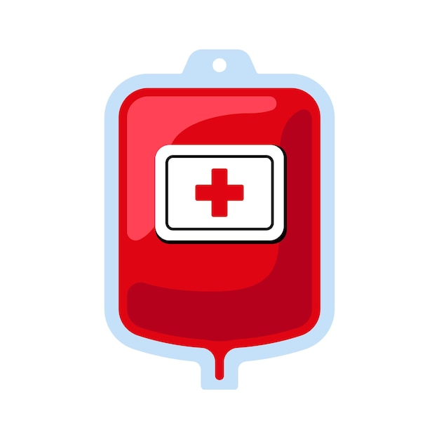 Blood bag icon Blood donation concept flat vector illustration isolated on white background