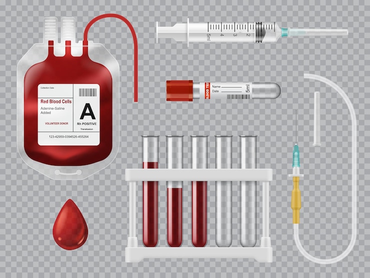Vector blood donation, transfusion and testing equipment