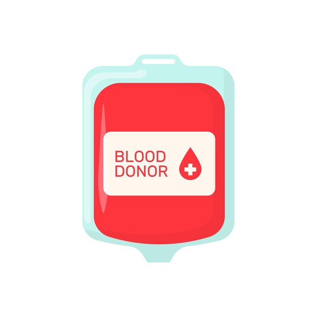 Blood donor in flat style blood pack vector