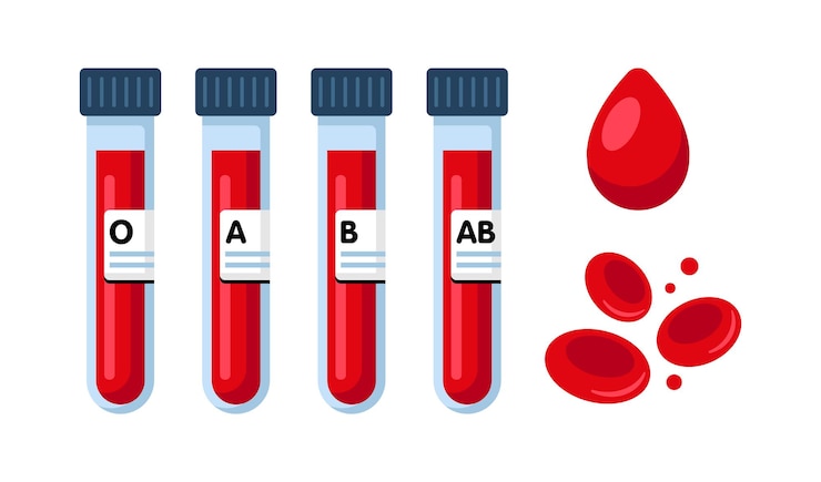 Vector blood medical test tubes and blood plasma cell vector illustration laboratory research concept icon