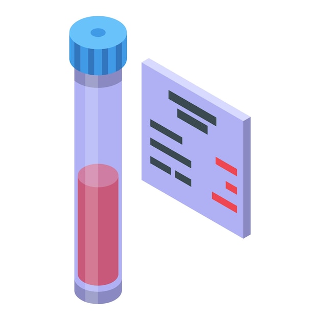 Blood test electronic patient card icon Isometric of Blood test electronic patient card vector icon for web design isolated on white background