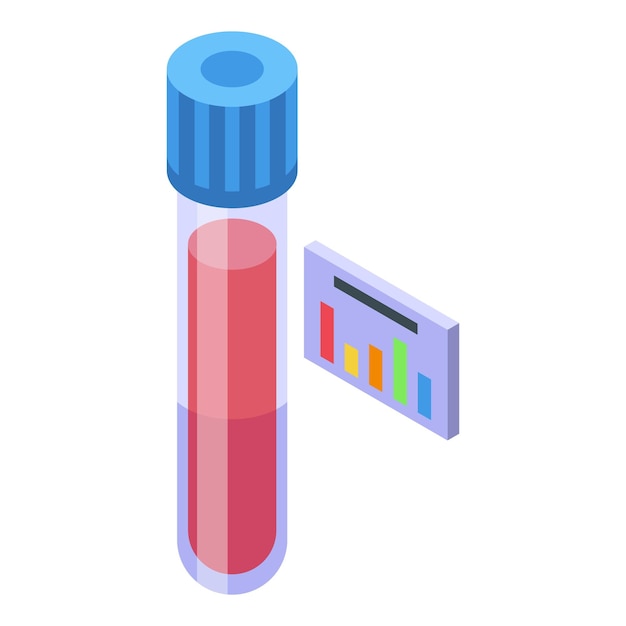 Blood test tube icon isometric vector Treatment history
