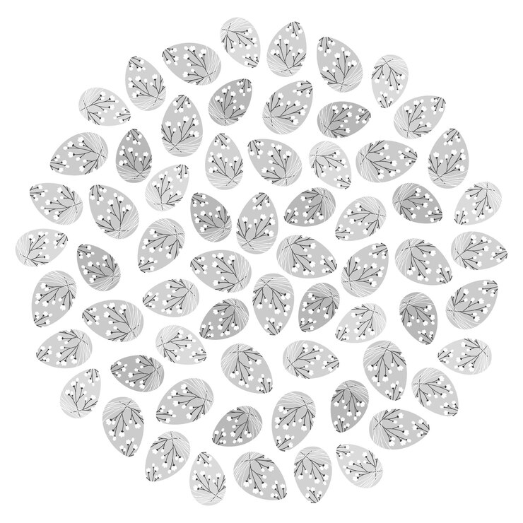 Blooming twigs decorate easter eggs circle background texture in grayscale easter monochrome fond