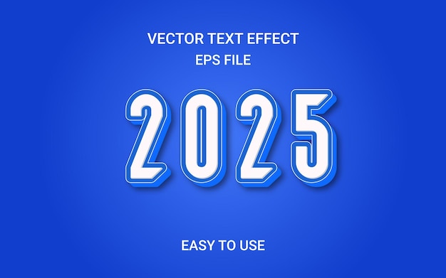 Blue 3D Vector Text Effect In 2025