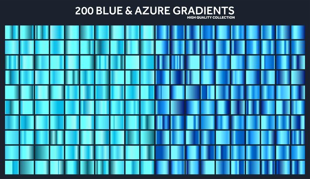blue azure chrome gradient set pattern template water sky colors for design collection of high