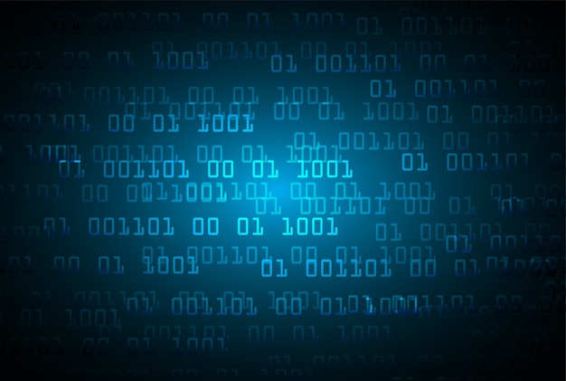Blue binary code cyber future technology
