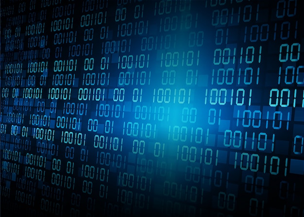 Blue binary cyber circuit background