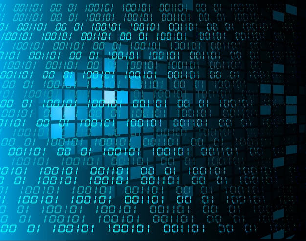 Blue binary cyber circuit future technology concept background