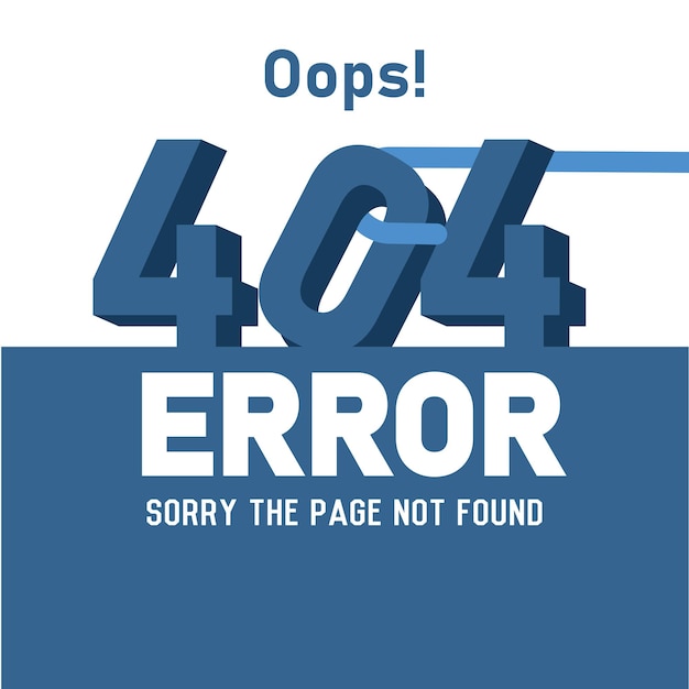Blue bold 404 alert Vector