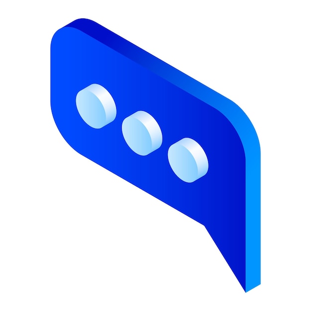 blue chat icon isometric of blue chat vector icon for web design isolated on white background