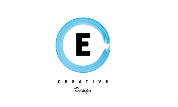 Blue circle with the letter e on it