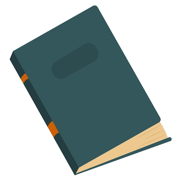 Blue closed book Illustration for education theme. Element for banners and flyers