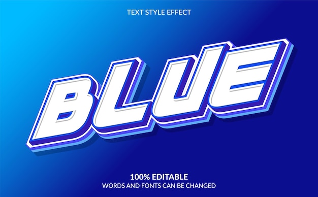 blue Editable text effect style