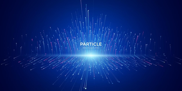 Blue fiber optic network lines perspective background Data flow visualization technology