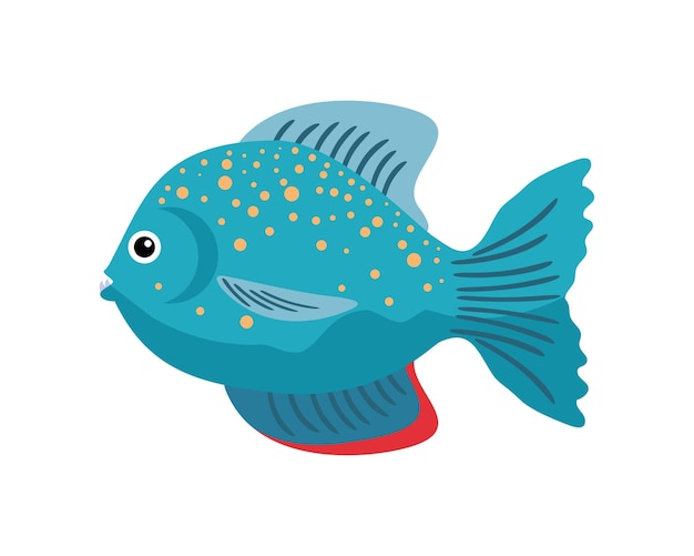blue fish icon isolated design