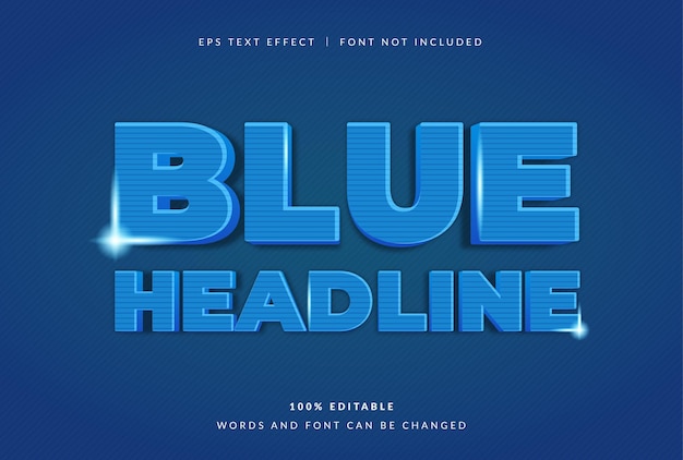Blue Headline Text Effect
