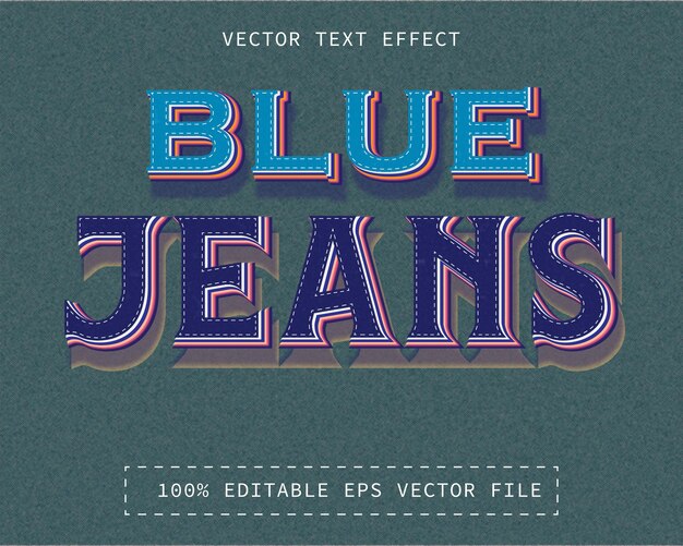 Blue jeans text effect