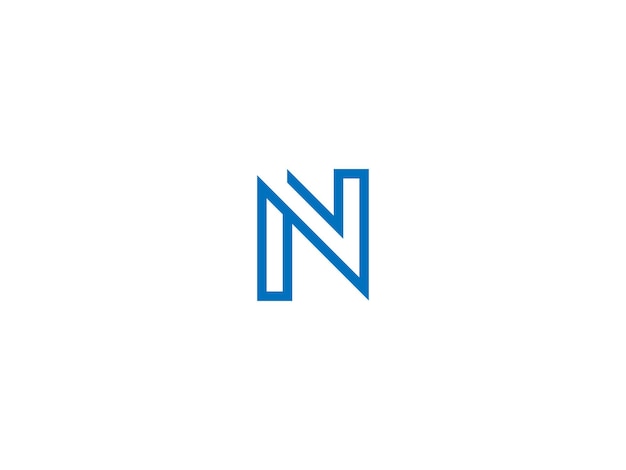 blue letter n on a white background