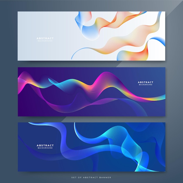 Blue minimal wavy lines abstract futuristic tech background Vector digital banner design