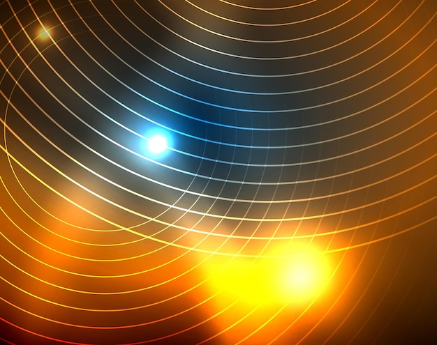 blue neon circles abstract circular lines glowing circle abstract pattern background