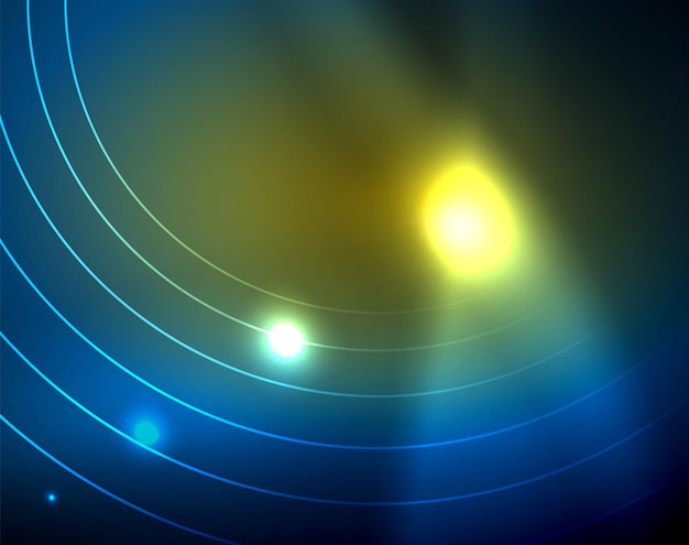 blue neon circles abstract circular lines glowing circle abstract pattern background
