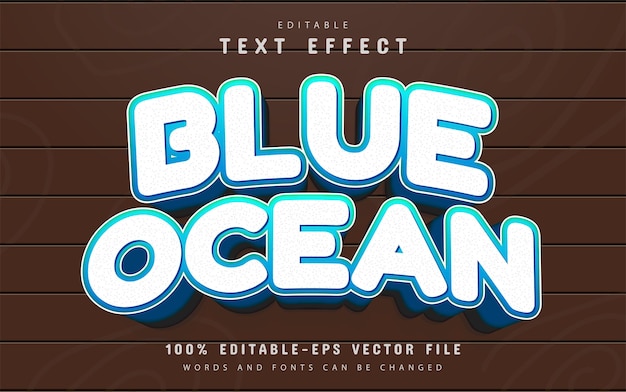 blue ocean 3d editable text effect