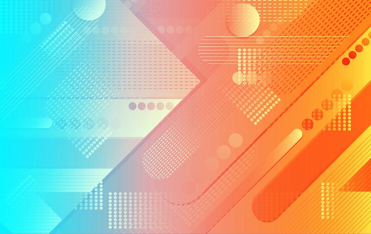 Vector blue orange gradient geometric shape background