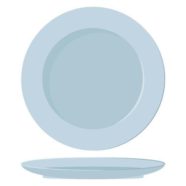 Blue plate top and side view