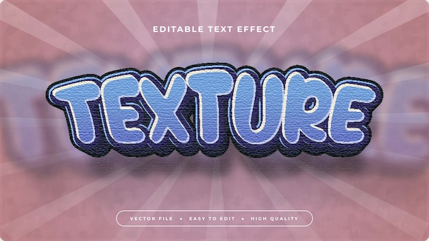Blue purple violet and white texture 3d editable text effect font style