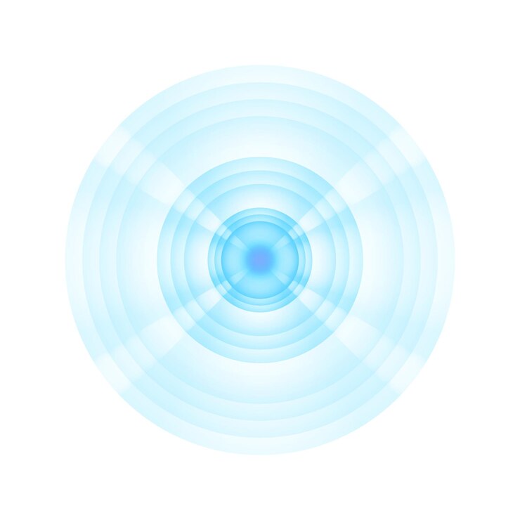 Vector blue rings sound wave wallpaper radio station signal circle spin vector background line texture