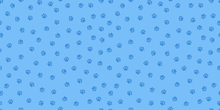 Blue seamless banner with blue little paws.
