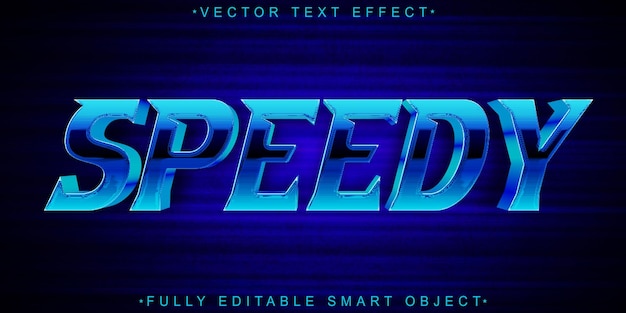 blue speedy vector fully editable smart object text effect