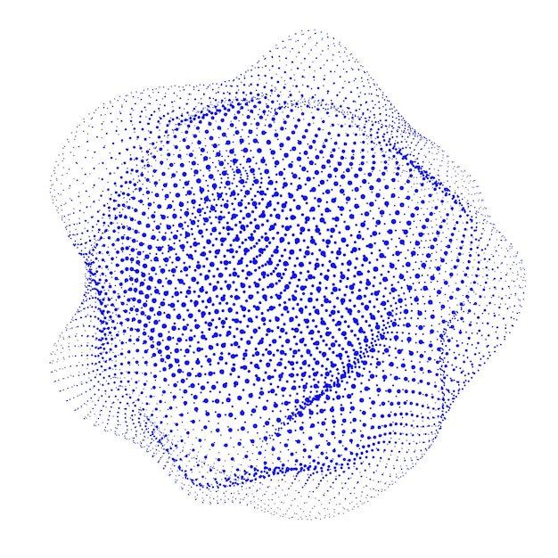 blue sphere consisting of particles modern wireframe elements technology grid sphere vector illustration