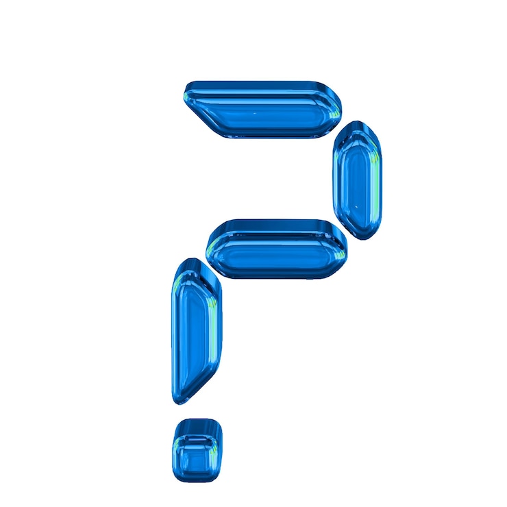 Vector blue symbol made as digital text