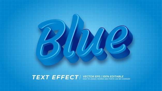 Blue text effect with 3d style