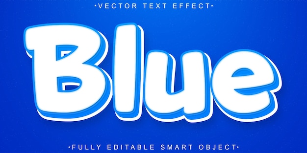 blue vector fully editable smart object text effect