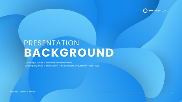 Blue vector wavy liquid simple background modern design Presentation background template
