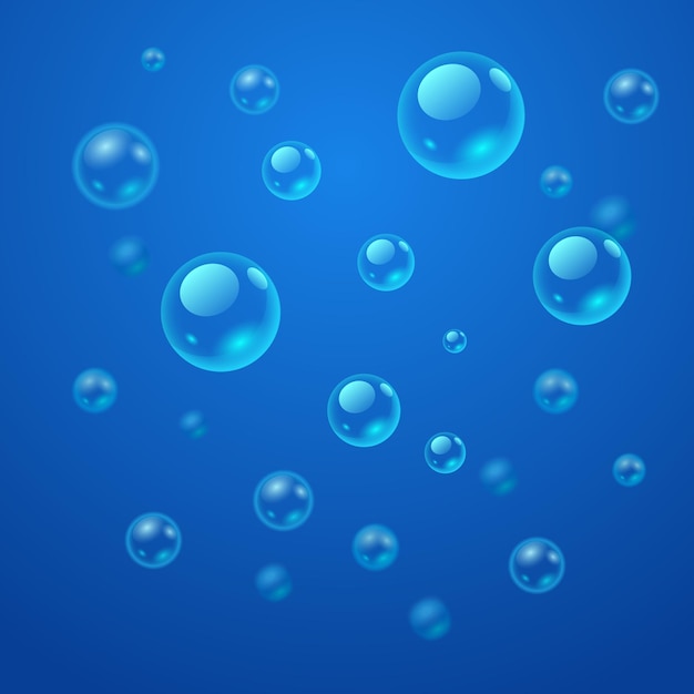 blue water bubble vector background