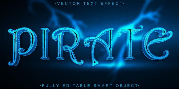 blue worn pirates vector fully editable smart object text effect