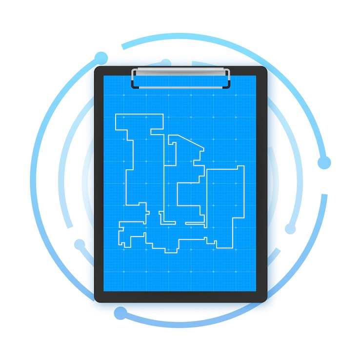 Vector blueprint house plan drawing vector stock illustration