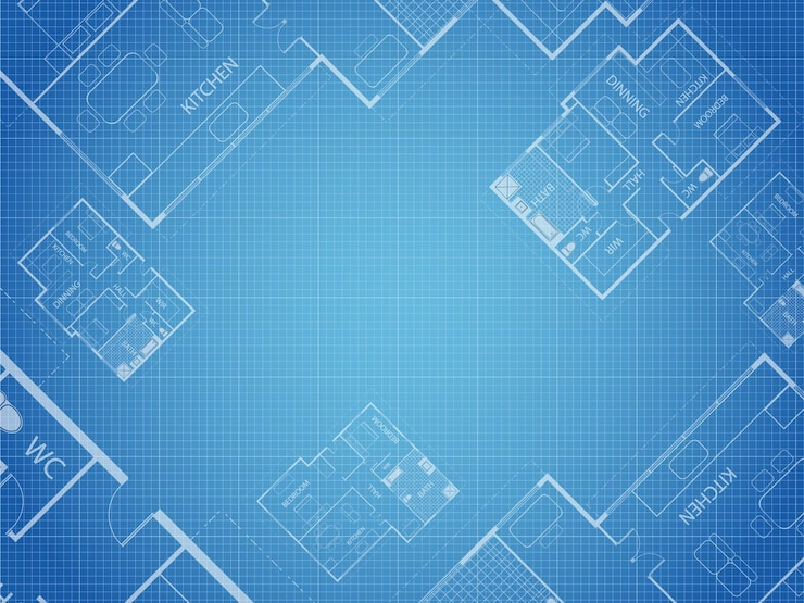 Blueprint vector floor plan apartment Professional house placement furniture With bedroom kitchen dressing room toilet Illustration of the architectural solution of apartment interior
