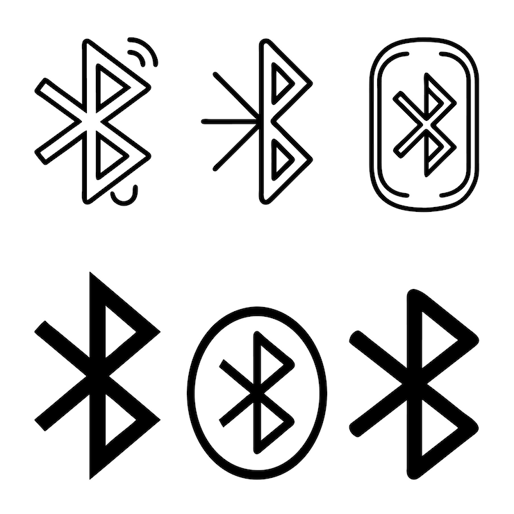 Vector bluetooth icon set bluetooth sign illustration icon design in trendy style